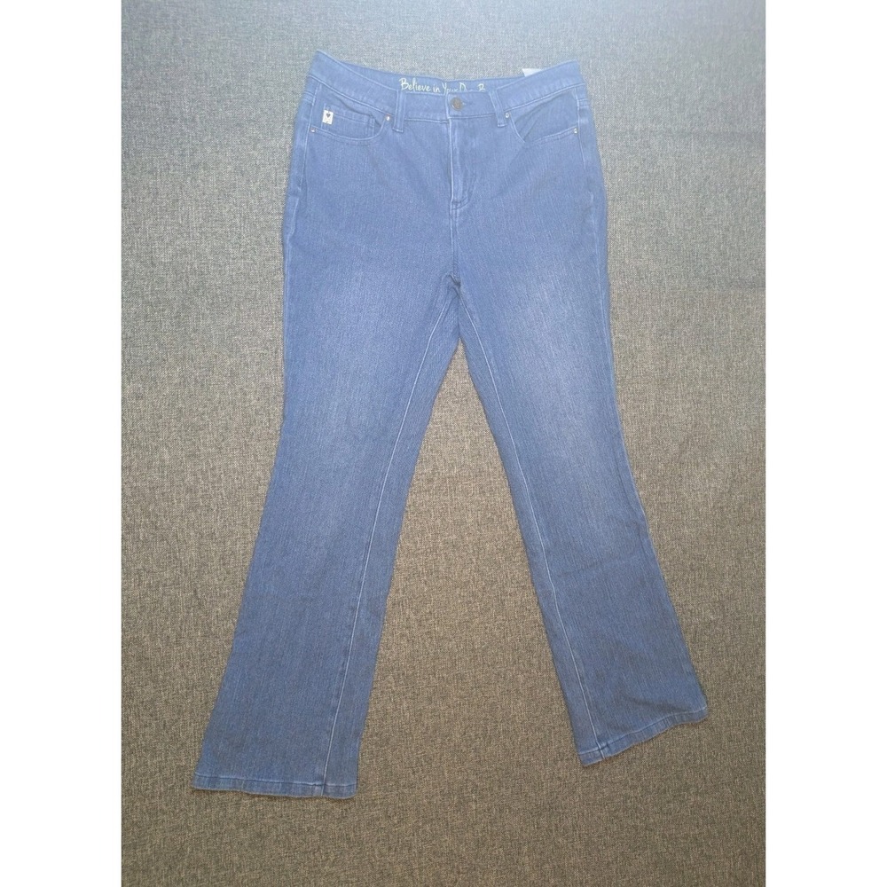 Belle by Kim Gravel Women's Jeans Comfort Medium Wash Sraight Denim Pants Sz 8
